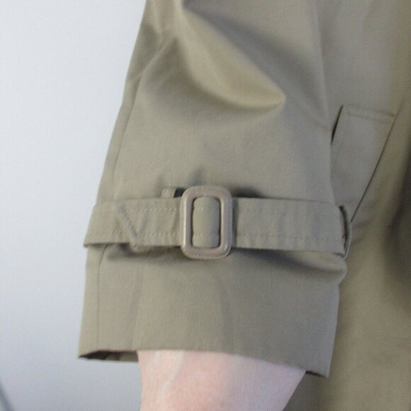 ROC Men Trench Coat Double Breasted Belted Long Jacket Overcoat 40R Khaki 1596 - Picture 12 of 16